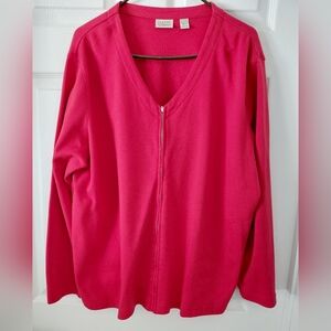 Classic Elements Deep Red Zip_up Top